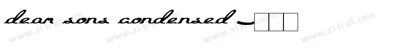dear sons condensed字体转换